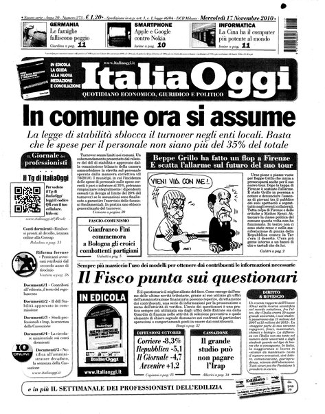 Italia oggi : quotidiano di economia finanza e politica